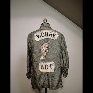 Embroidered "Worry Not" Jacket